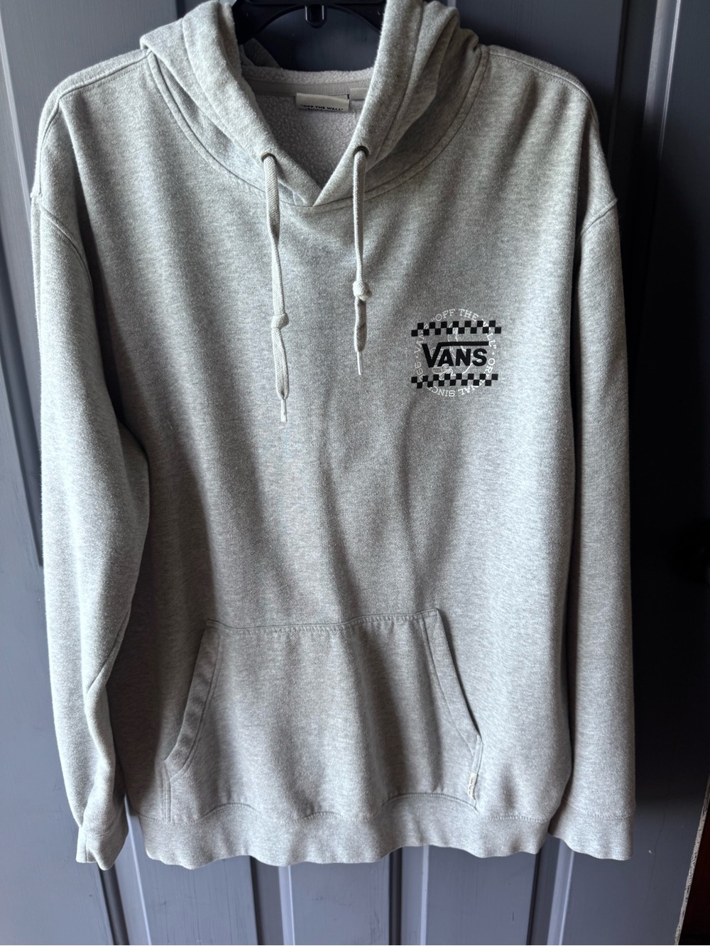 Vans Light Gray Pullover Hoodie with Checker Logo